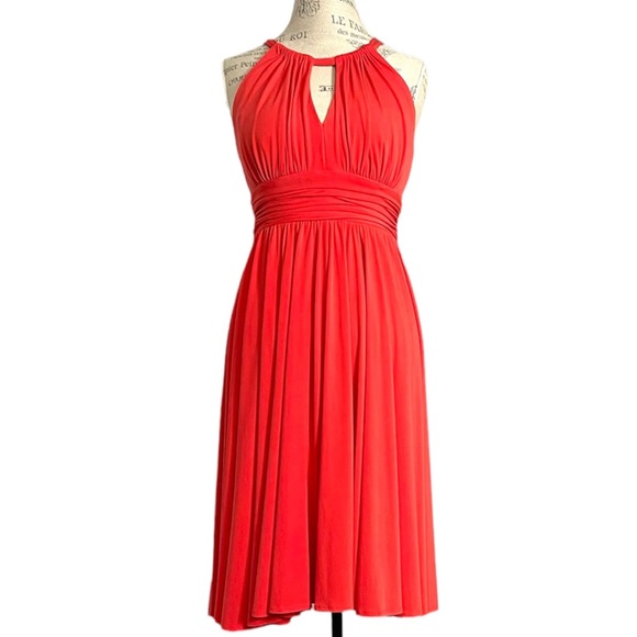 Suzy chin for maggy boutique dress orange midi beautiful US size 6 - Picture 1 of 7